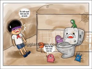 Sàn nhà vệ sinh bị bẩn