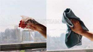 Dùng giấm ăn để tẩy sạch các vết bẩn trên cửa kính