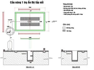 Bản vẽ lắp cầu nâng 1 trụ Ấn Độ kiểu nổi