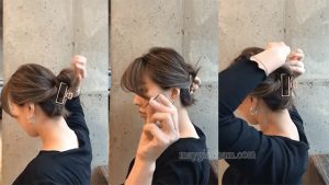 Dùng kẹp tăm để cố định khi búi tóc kẹp càng cua cho tóc ngang vai