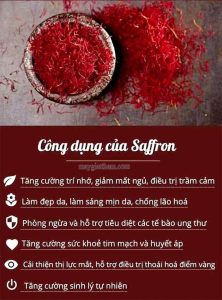 Một số công dụng của nhụy hoa nghệ tây đối với sức khỏe, làm đẹp